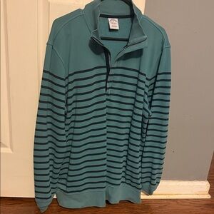 Brooks Brothers Teal and Navy Zip-Up Sweater